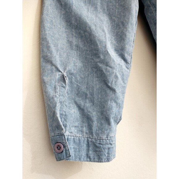 Tarponwear Fishing Shirt Men M Blue Pockets Vented Nylon Long Sleev Logo Outdoor - Picture 7 of 11